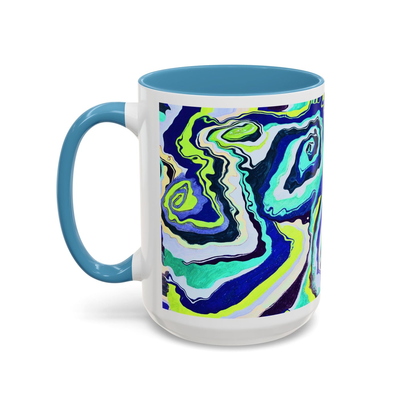 Abstract Blue Swirl Accent Coffee Mug
