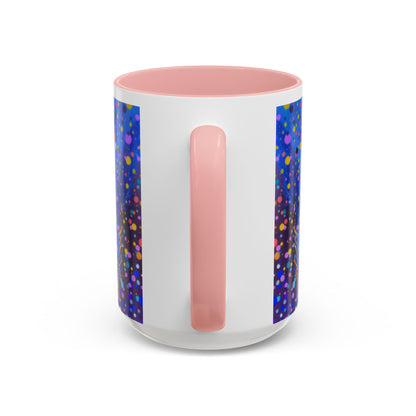 Abstract Galaxy Accent Coffee Mug — Blue Dot Constellation Design (11/15oz)