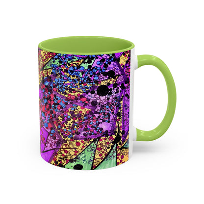 Vibrant Psychedelic Accent Coffee Mug – Colorful Abstract Art (11/15oz)
