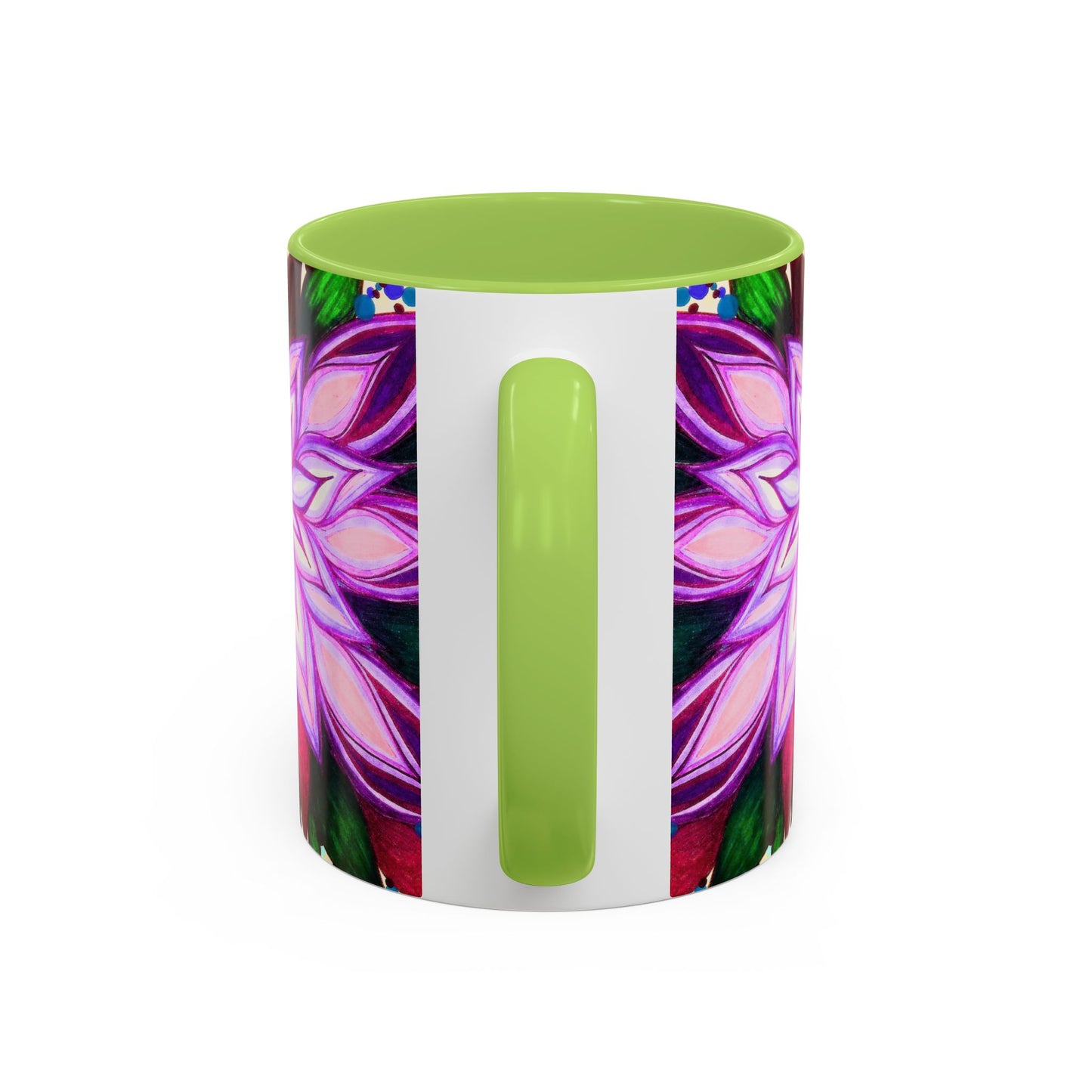 Floral Lotus Accent Coffee Mug — Purple Mandala 11/15oz