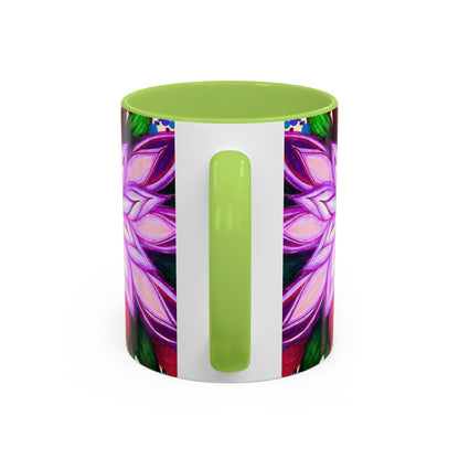 Floral Lotus Accent Coffee Mug — Purple Mandala 11/15oz