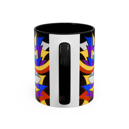 Abstract Colorful Face Accent Coffee Mug — Bold Pop Art Ceramic Gift