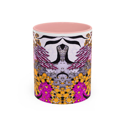 Accent Coffee Mug — Vibrant Abstract Floral Pattern (11/15oz)