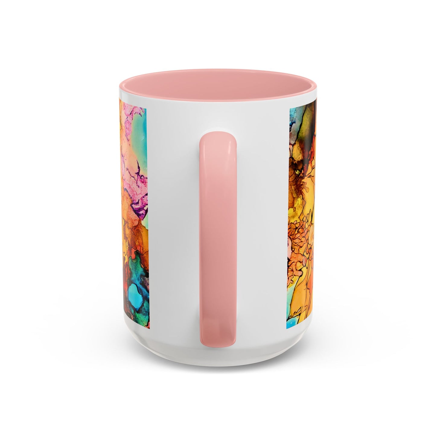 Yellow Floral Accent Coffee Mug – Bright Watercolor Peony Design (11/15oz)