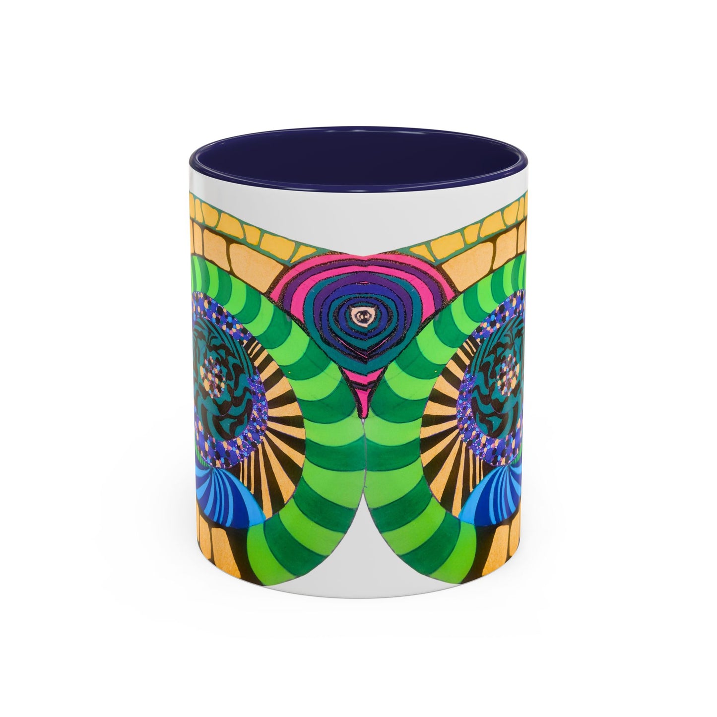 Psychedelic Spiral Accent Coffee Mug – Colorful Abstract Art 11/15oz