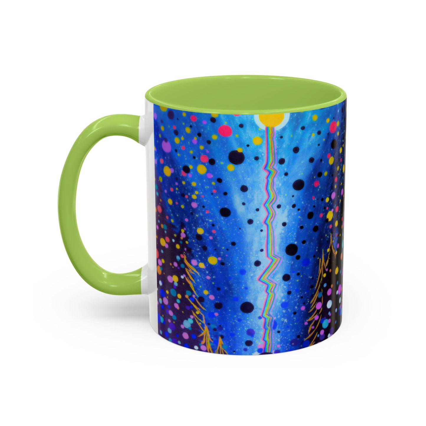 Abstract Galaxy Accent Coffee Mug — Blue Dot Constellation Design (11/15oz)