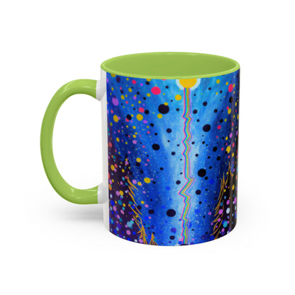 Abstract Galaxy Accent Coffee Mug — Blue Dot Constellation Design (11/15oz)