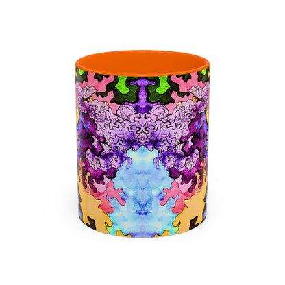 Psychedelic Abstract Accent Coffee Mug — Colorful Inkblot Art (11/15oz)