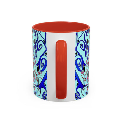 Abstract Floral Accent Coffee Mug