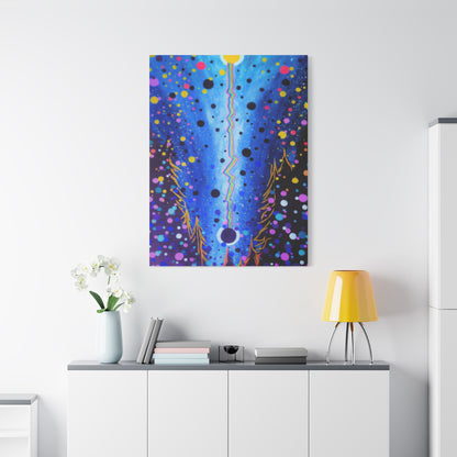 Blue Galaxy Cosmic Night Canvas Art