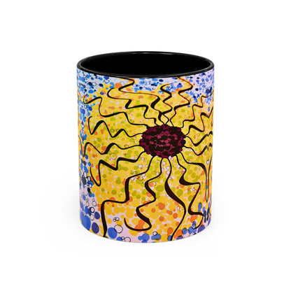 Sunburst Floral Accent Coffee Mug