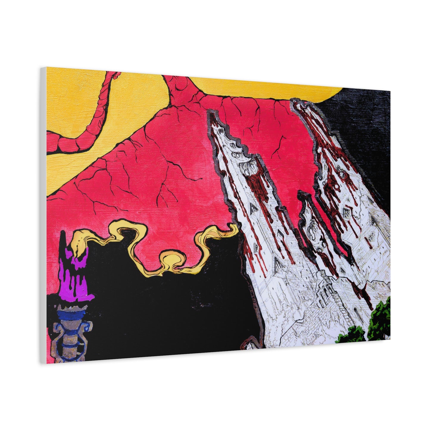 Surreal Mountain Flame Matte Canvas Wall Art