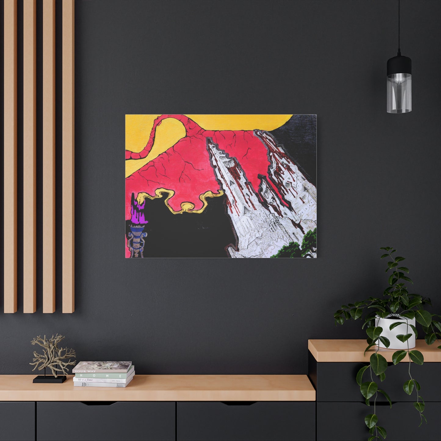 Surreal Mountain Flame Matte Canvas Wall Art