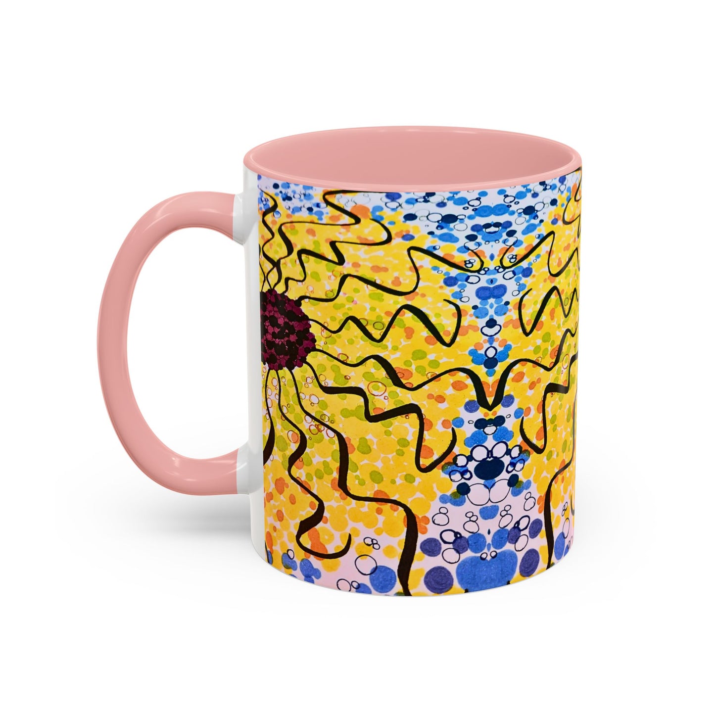 Sunburst Floral Accent Coffee Mug