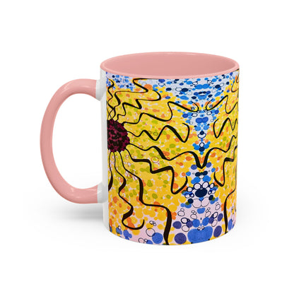 Sunburst Floral Accent Coffee Mug