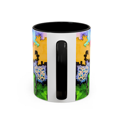 Abstract Colorful Art Coffee Mug — Vibrant Symmetry Accent Mug