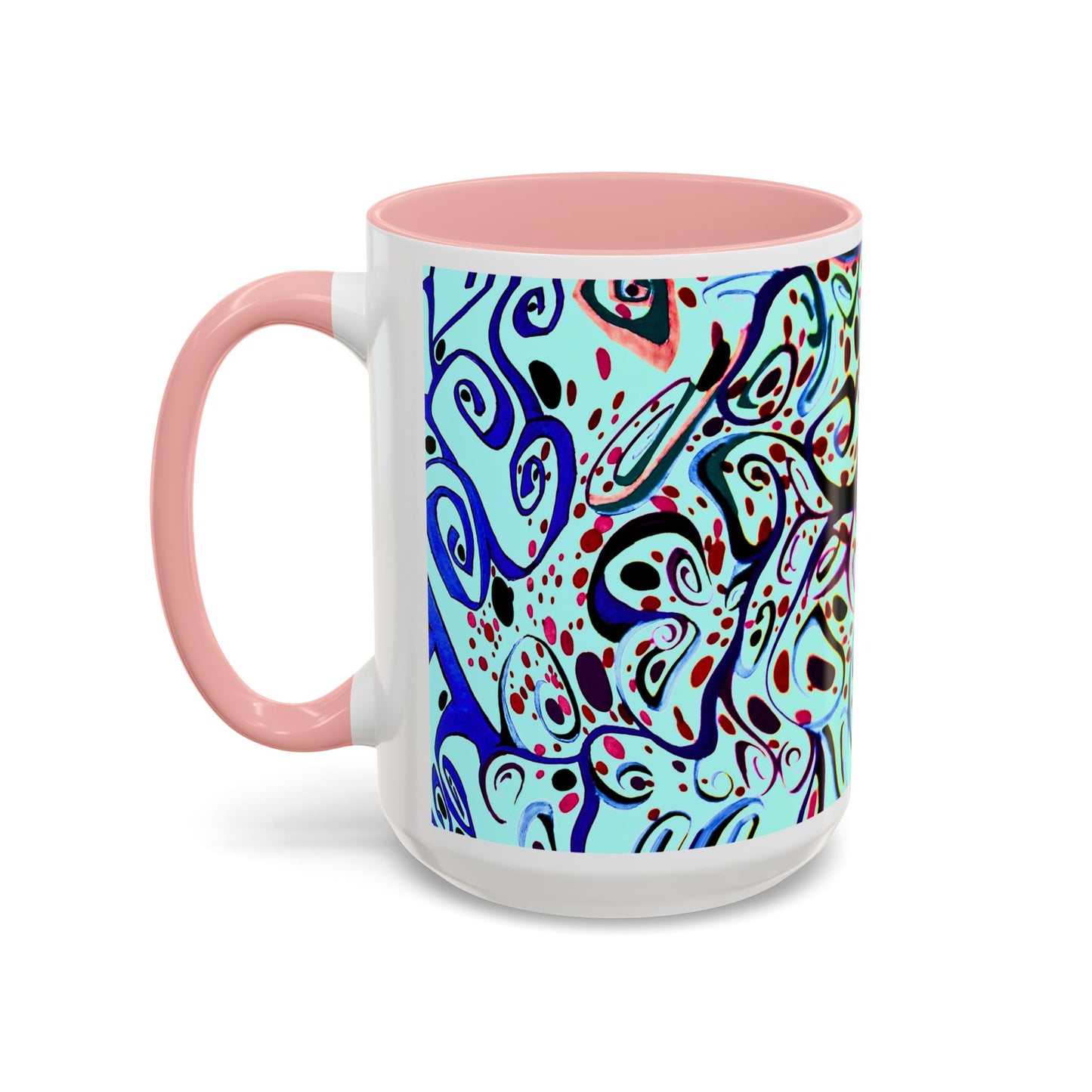 Abstract Floral Accent Coffee Mug