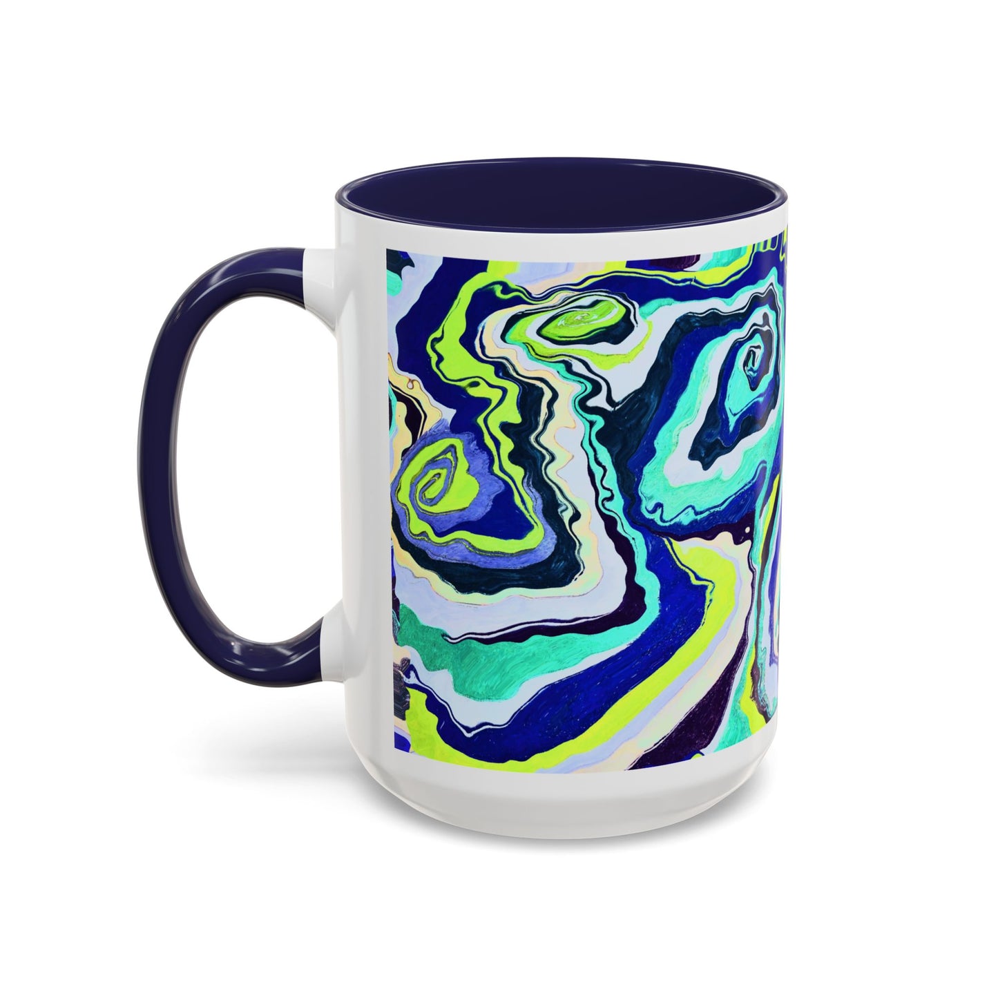 Abstract Blue Swirl Accent Coffee Mug