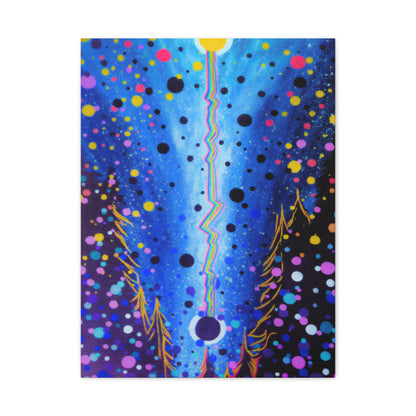 Blue Galaxy Cosmic Night Canvas Art