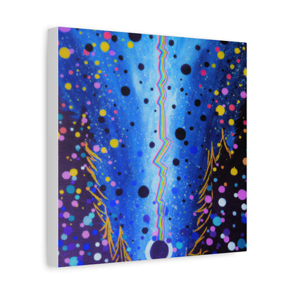 Blue Galaxy Cosmic Night Canvas Art