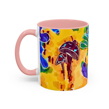 Mug - Colorful Psychedelic Mushroom Accent Coffee Mug (11/15oz)