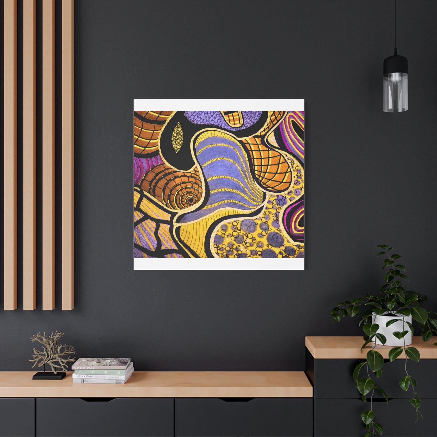 Abstract Gold & Purple Canvas Art
