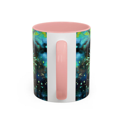 Blue Galaxy Floral Accent Coffee Mug — 11/15oz