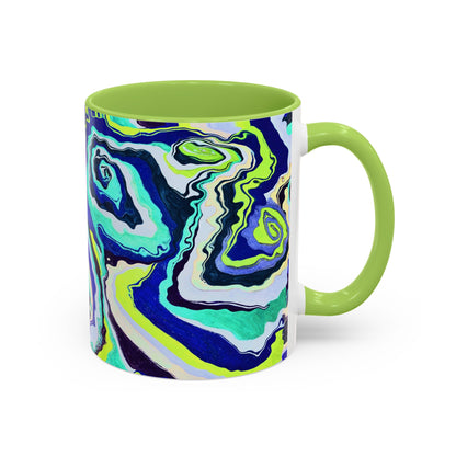 Abstract Blue Swirl Accent Coffee Mug