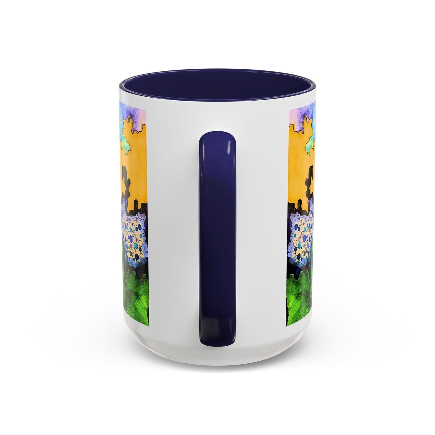 Abstract Colorful Art Coffee Mug — Vibrant Symmetry Accent Mug