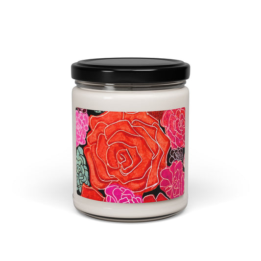 Floral Rose Soy Candle – Scented Jar