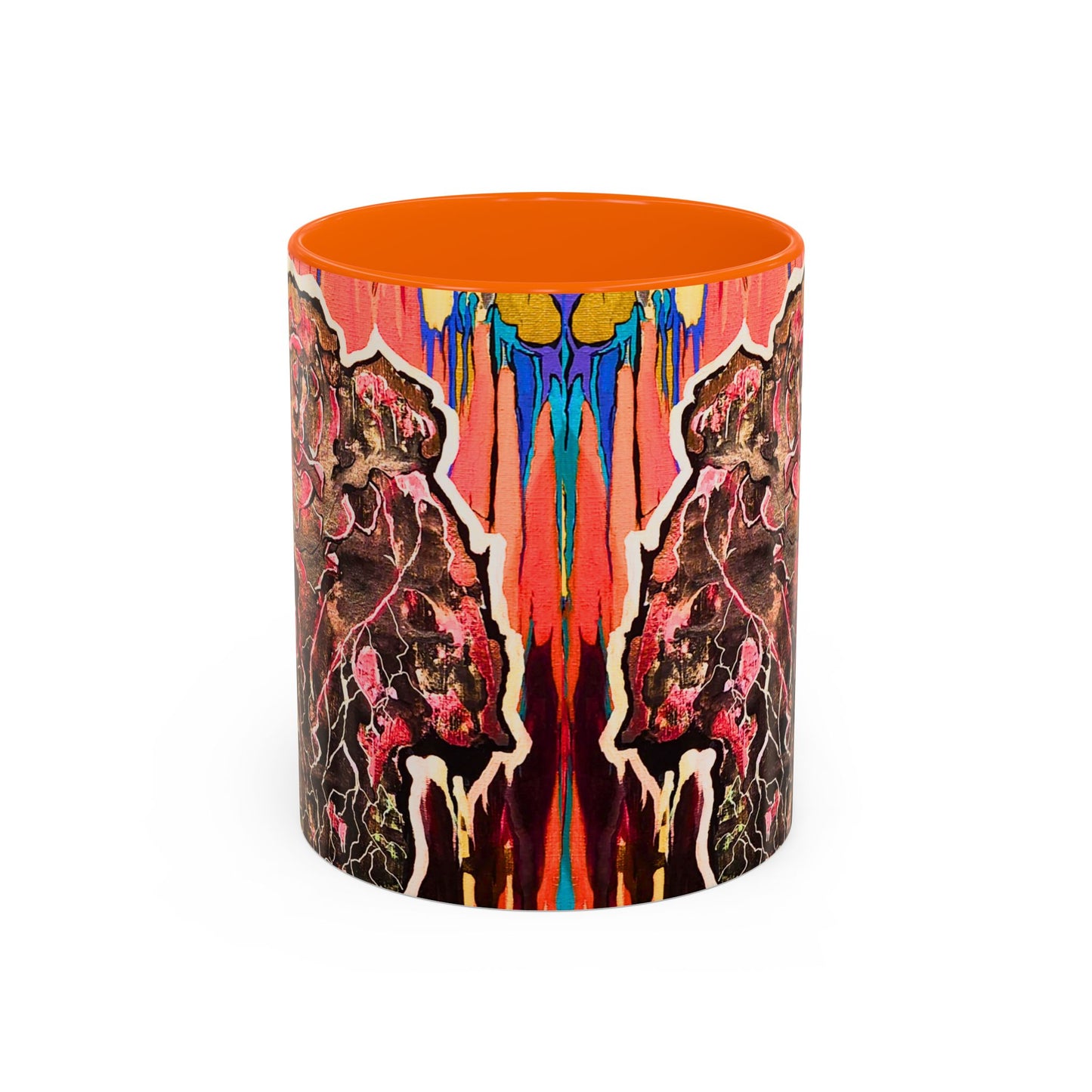 Abstract Floral Accent Coffee Mug — Vibrant Rose Art Ceramic Mug (11/15 oz)