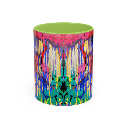 Colorful Drip Art Coffee Mug – Vibrant Abstract Floral Accent (11/15oz)