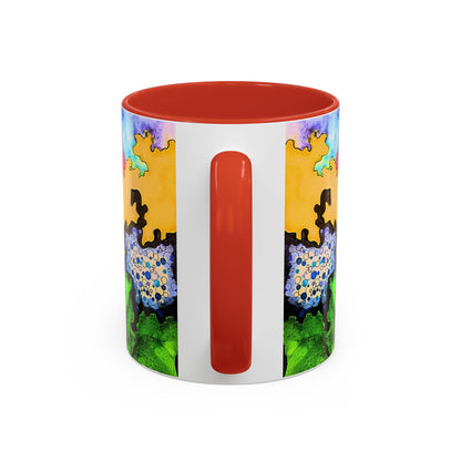 Abstract Colorful Art Coffee Mug — Vibrant Symmetry Accent Mug