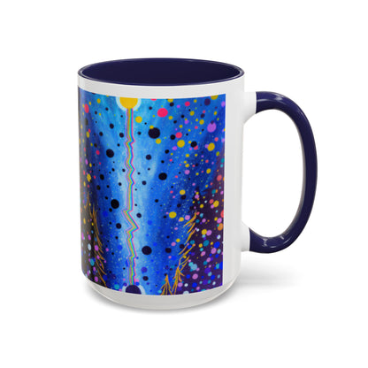 Abstract Galaxy Accent Coffee Mug — Blue Dot Constellation Design (11/15oz)