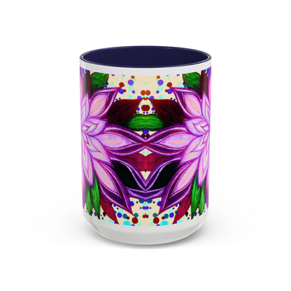 Floral Lotus Accent Coffee Mug — Purple Mandala 11/15oz