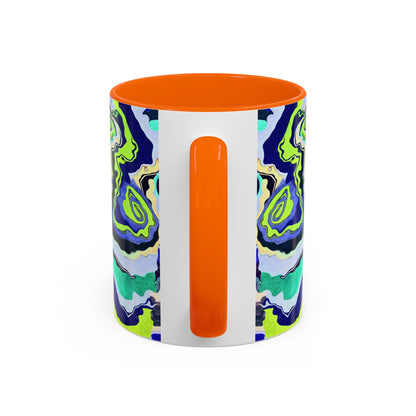 Abstract Blue Swirl Accent Coffee Mug