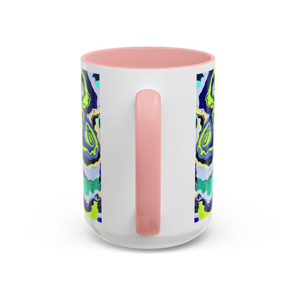 Abstract Blue Swirl Accent Coffee Mug