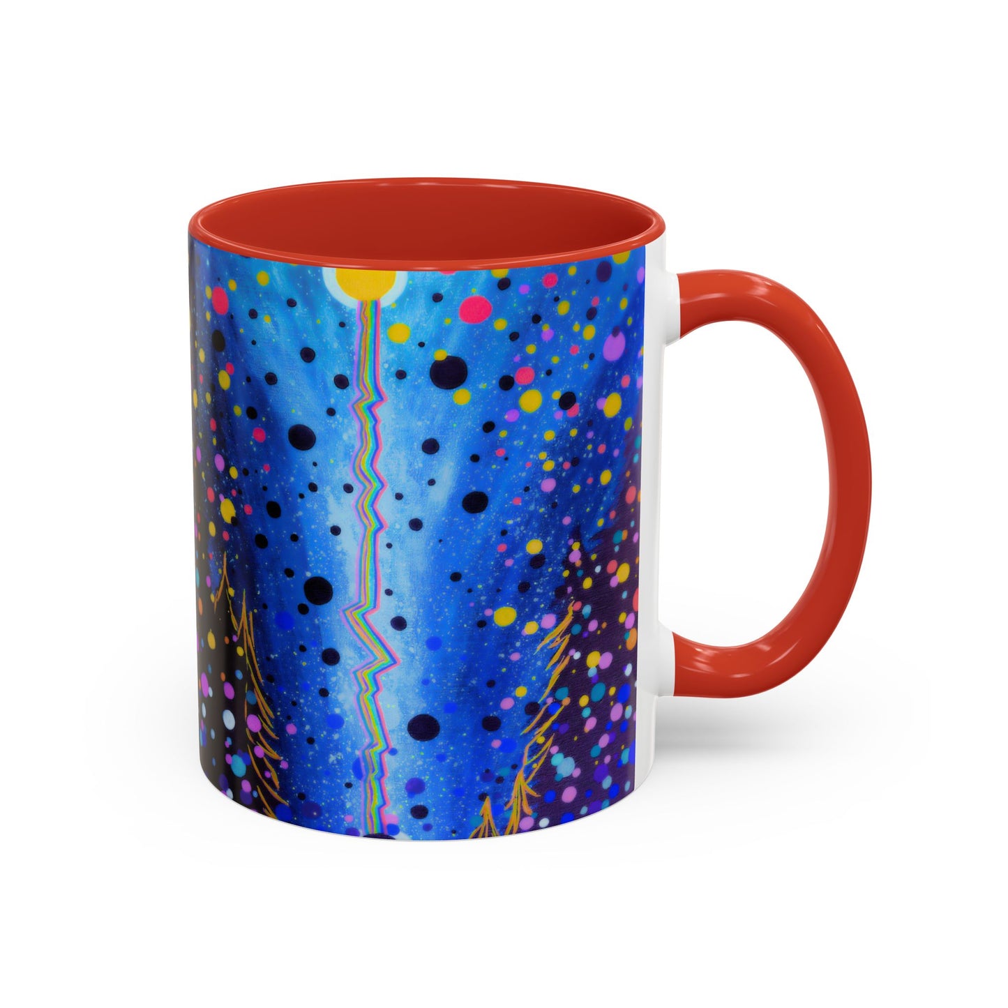 Abstract Galaxy Accent Coffee Mug — Blue Dot Constellation Design (11/15oz)