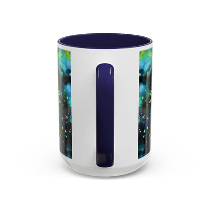 Blue Galaxy Floral Accent Coffee Mug — 11/15oz
