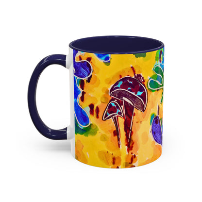 Mug - Colorful Psychedelic Mushroom Accent Coffee Mug (11/15oz)