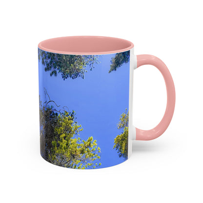 Scenic Pine Tree Sky Accent Coffee Mug – Nature Photography 11/15oz