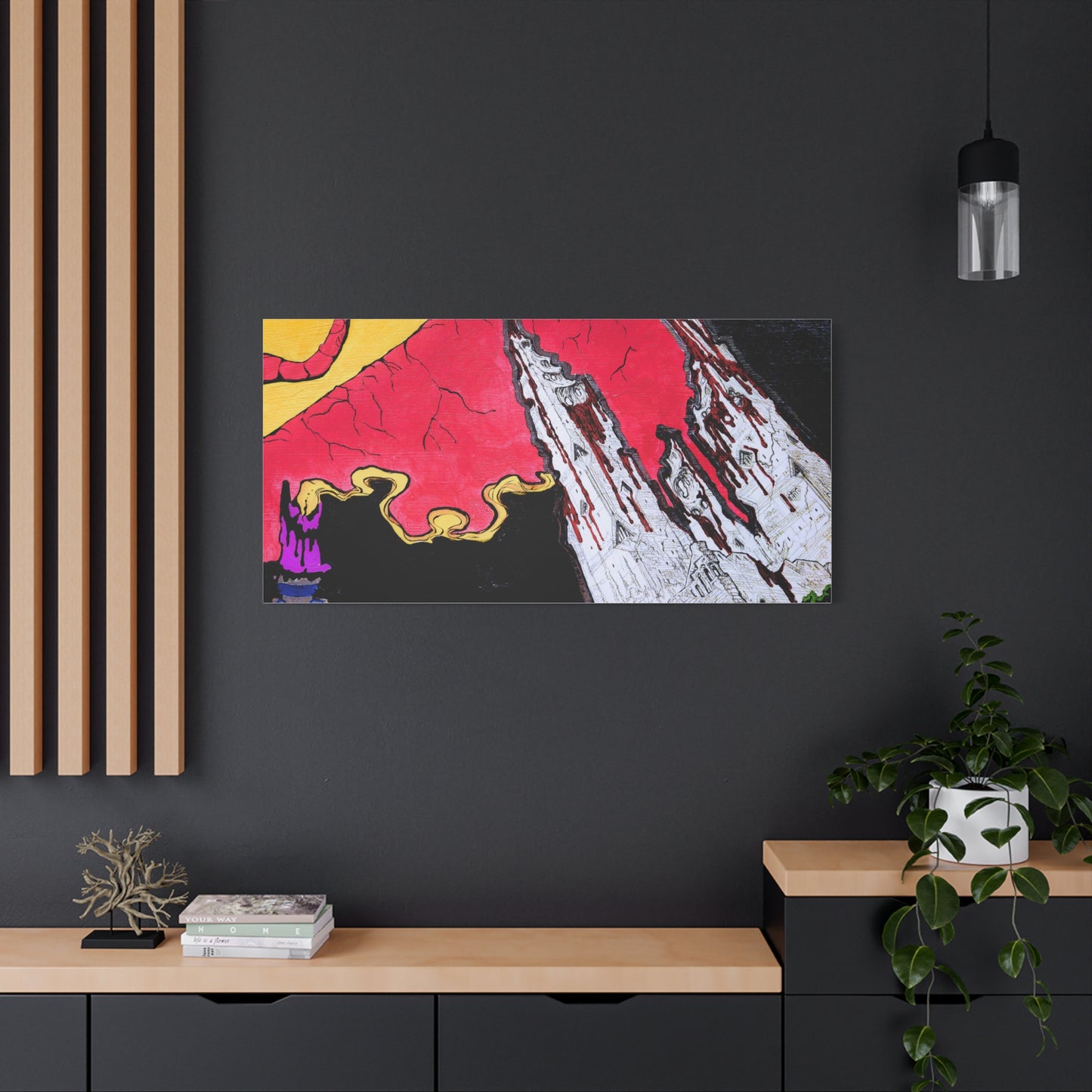 Surreal Mountain Flame Matte Canvas Wall Art
