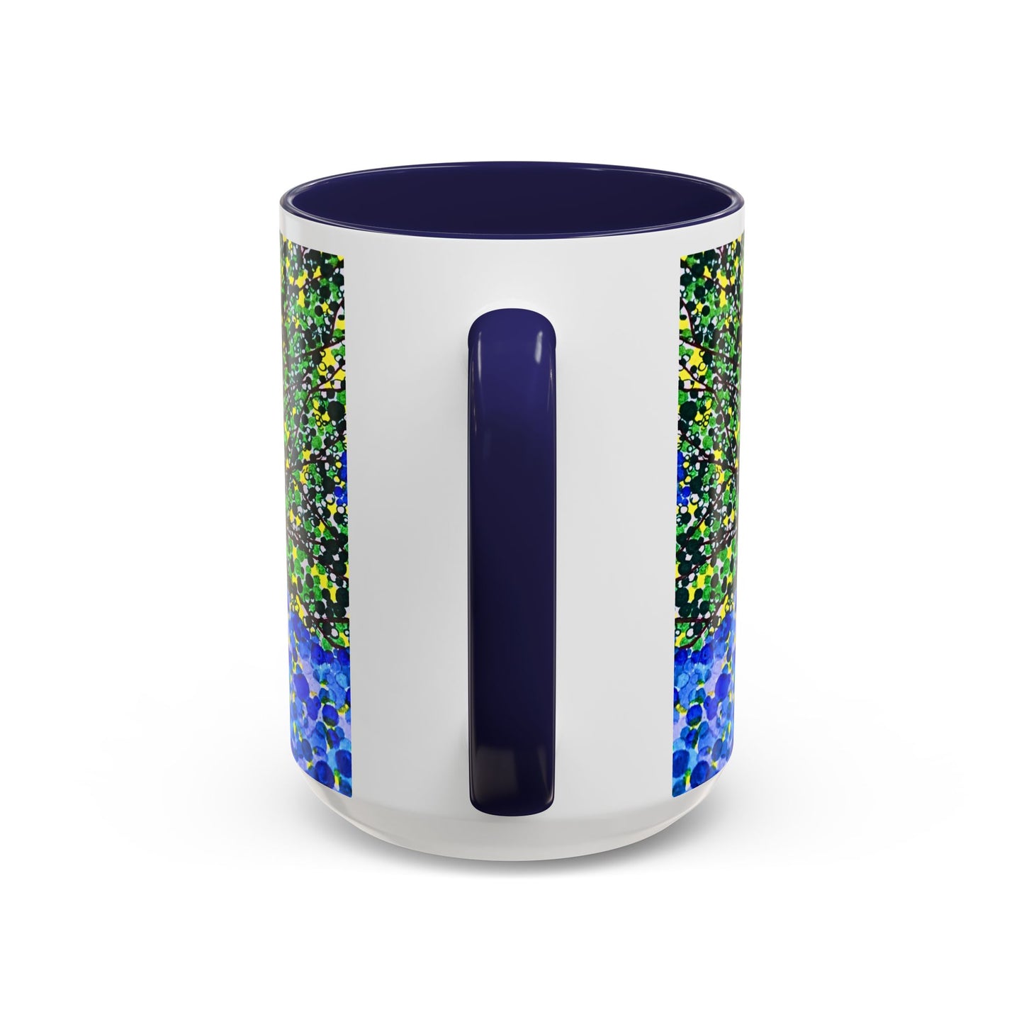 Accent Coffee Mug - Colorful Pointillist Tree Art Cup (11/15 oz)