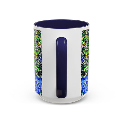 Accent Coffee Mug - Colorful Pointillist Tree Art Cup (11/15 oz)
