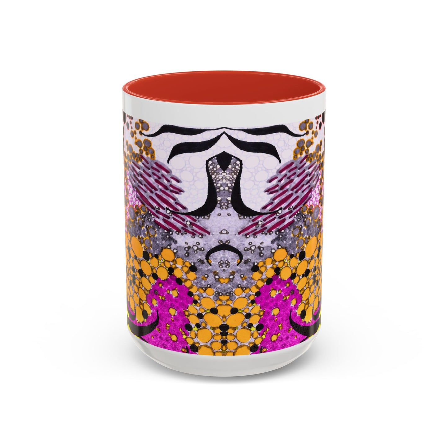 Accent Coffee Mug — Vibrant Abstract Floral Pattern (11/15oz)
