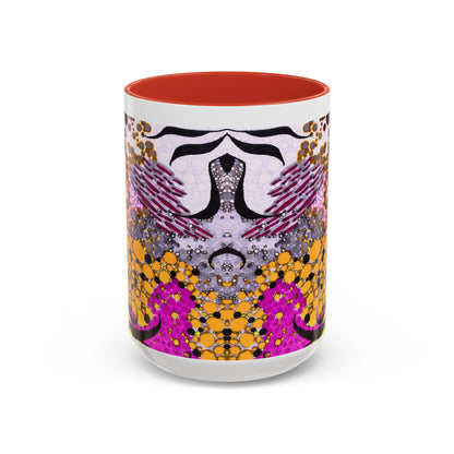 Accent Coffee Mug — Vibrant Abstract Floral Pattern (11/15oz)