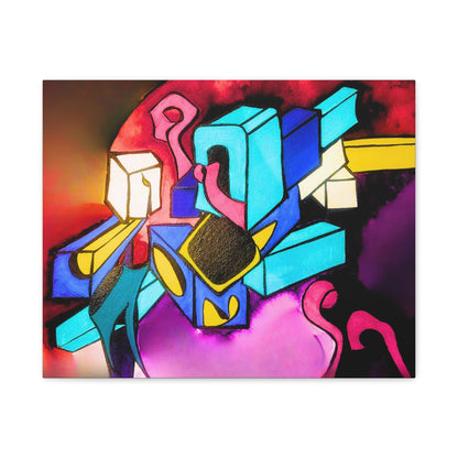 Abstract Neon Geometric Canvas Print