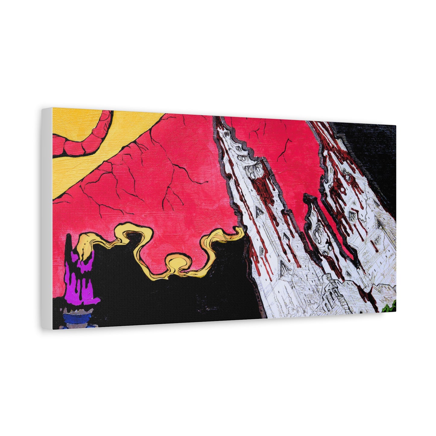 Surreal Mountain Flame Matte Canvas Wall Art