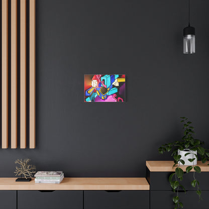 Abstract Neon Geometric Canvas Print