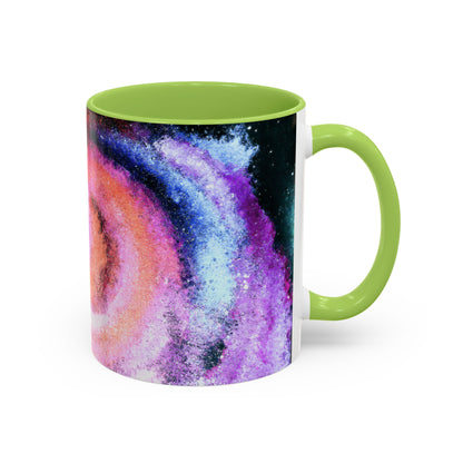 Galaxy Swirl Accent Coffee Mug — Pink Purple Nebula Art (11/15 oz)
